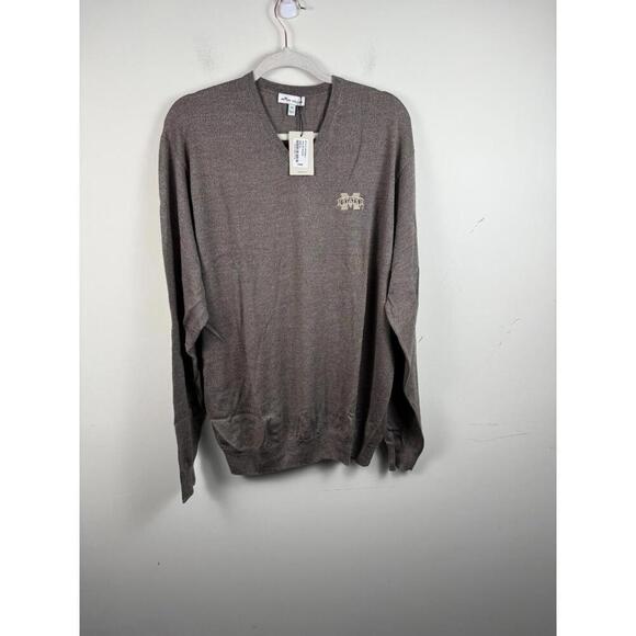 NWT* Peter Millar MISSISSIPPI STATE BULLDOGS Merino Wool V-Neck Sweater XL - Picture 1 of 6